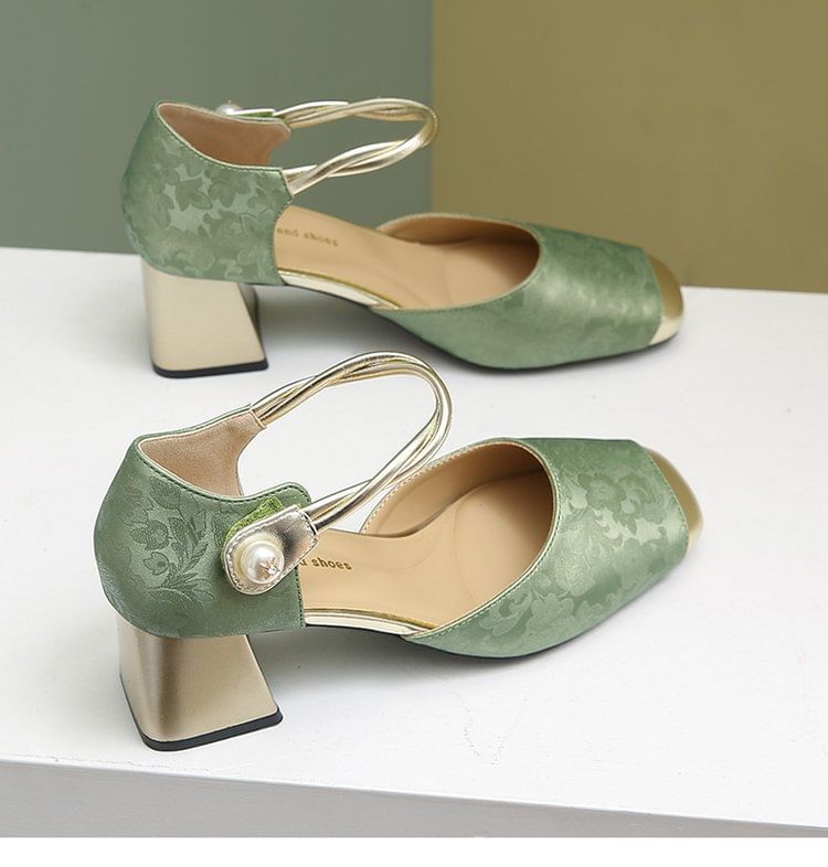 Block D'Orsay Heel Sandals