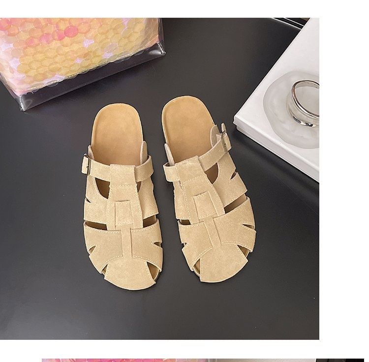 Plain Suede Faux Mules