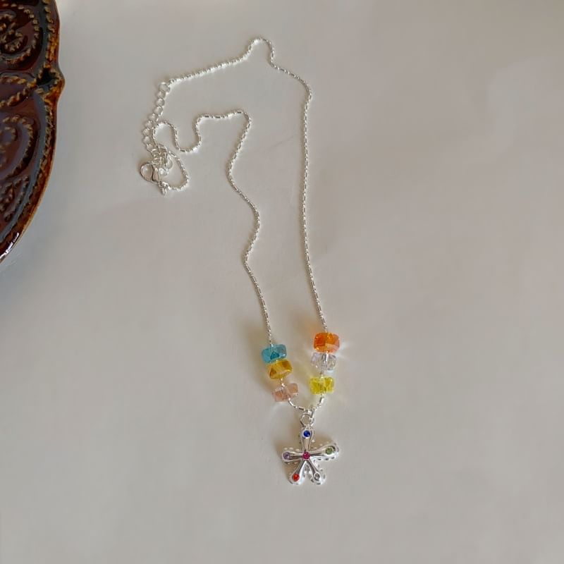 Star Choker Faux Crystal Pendant Alloy