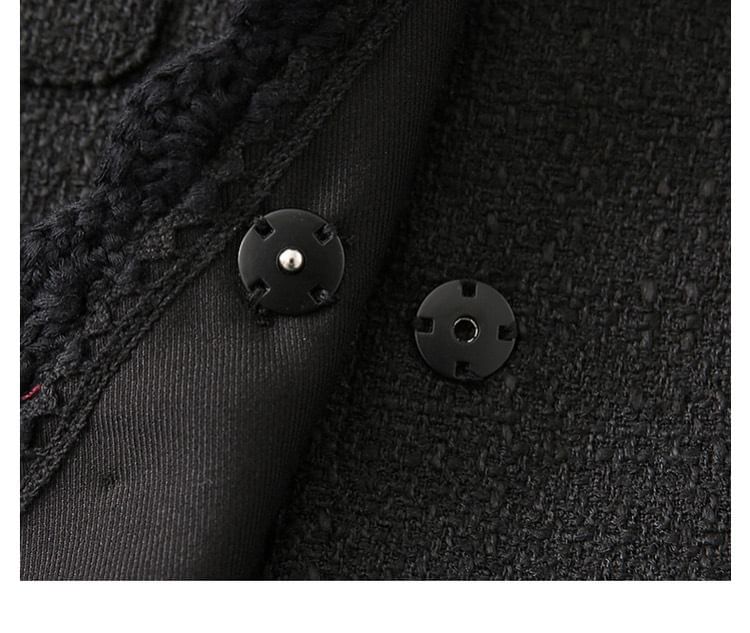Plain Bow Pocket Detail Single-Breasted Jacket