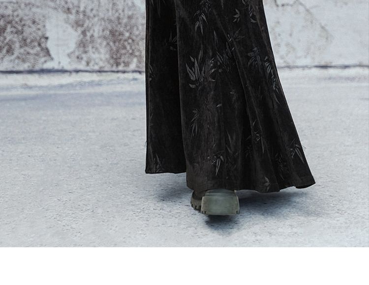 Velvet Maxi A-Line Skirt - Mid Waist