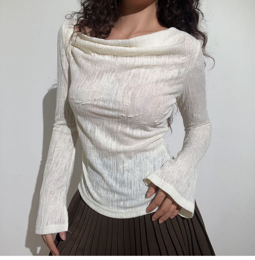 Cowl Neck Long-Sleeve Tee
