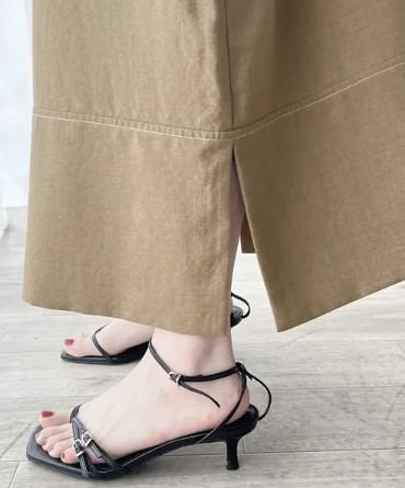 Short-Sleeve Crewneck Plain Maxi A-Line Dress