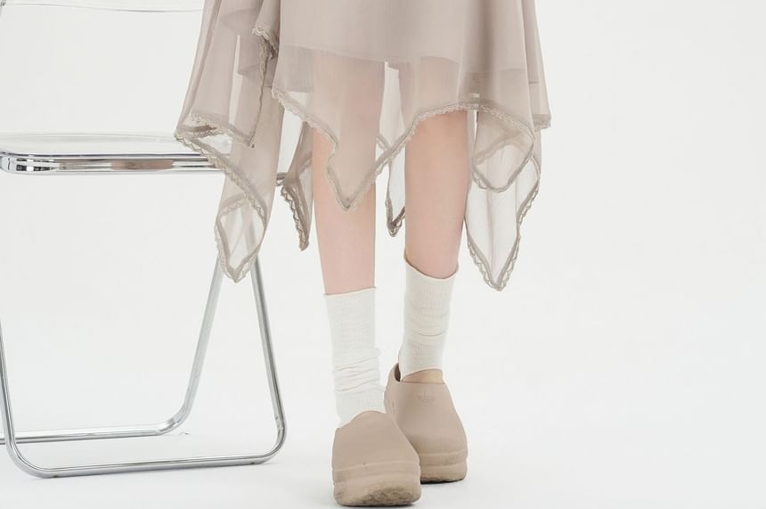High Waist Asymmetrical Sheer A-Line Skirt