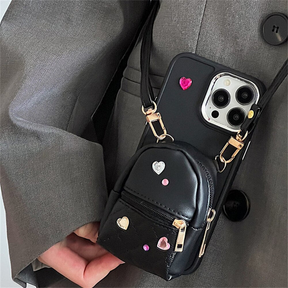 Jewellery Diamond Zipper Coin Purse Phone Case KI103 MK Kawaii Store