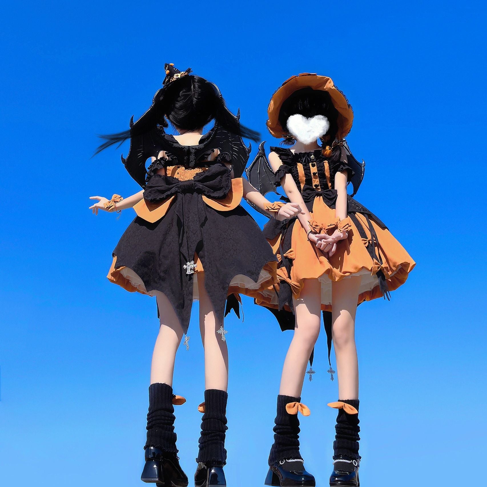 Kawaii Black Orange Halloween Witch Sweet Pumpkin Lolita Dress ON823