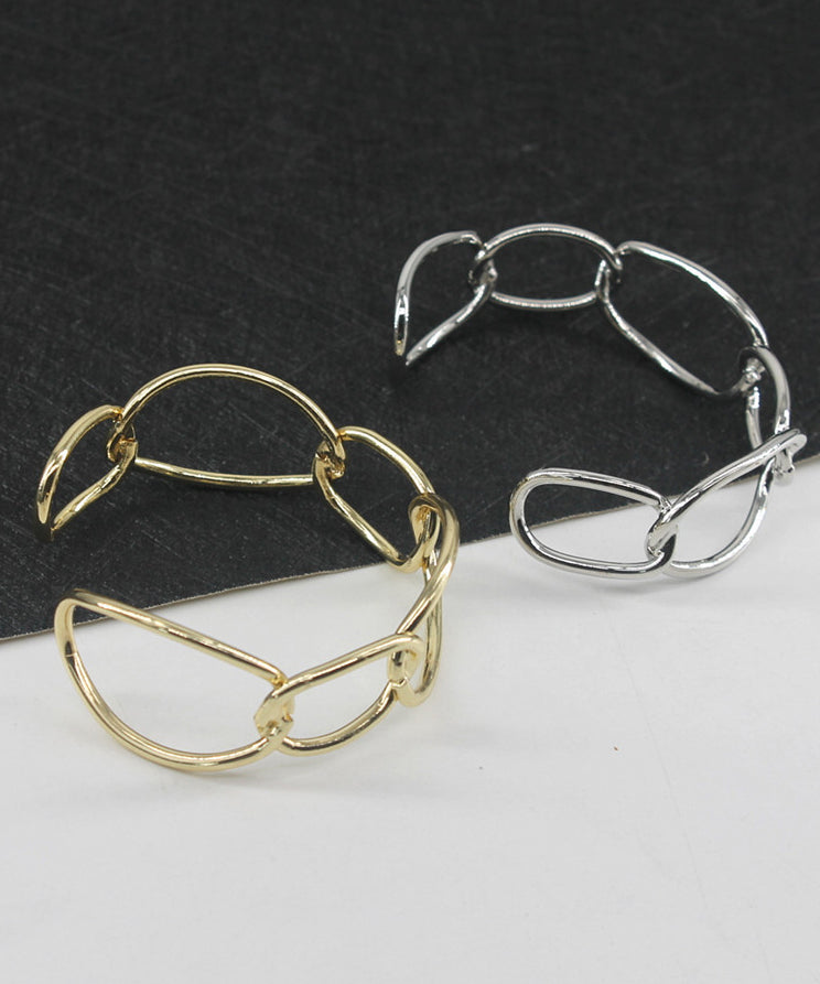 Hollow Cuff Style Metal Out Chain Gold Open