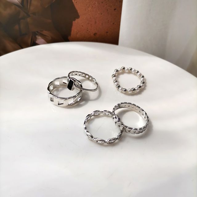 / of Alloy 5: designs) Set Ring (various Pearl Faux