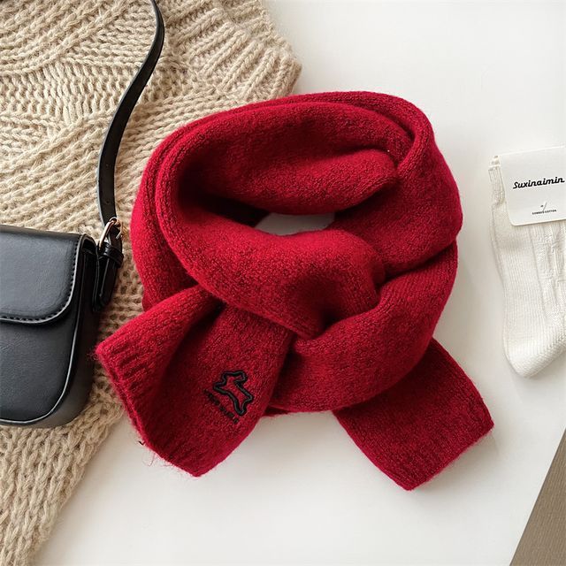 Rabbit Scarf Embroidered