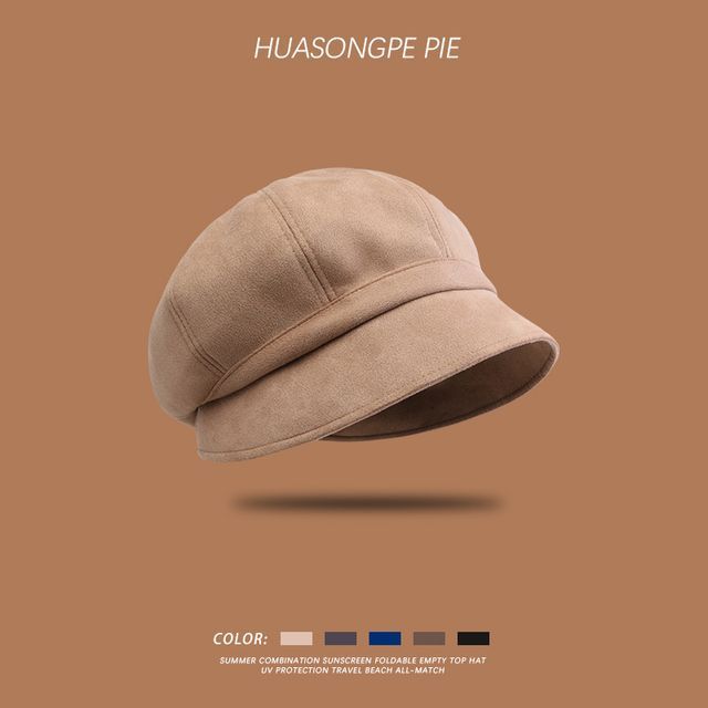 Newsboy Suede Faux Plain Cap