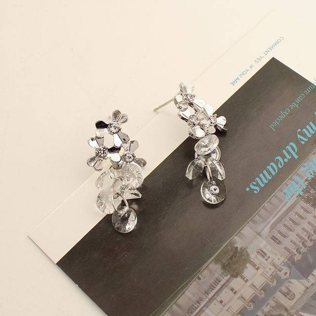 Grapes Faux Dangle Earring Crystal Alloy