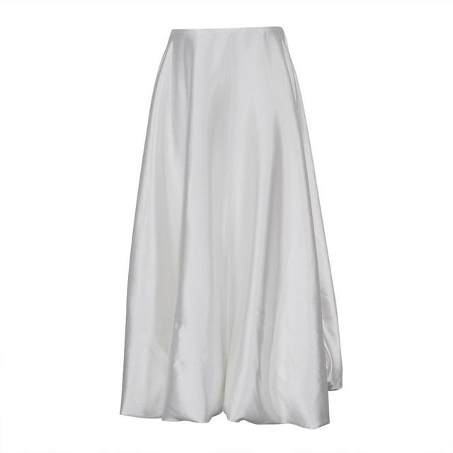 A-Line Skirt Plain Maxi Waist High