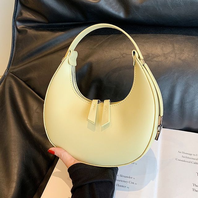 Zip Bag Faux Shoulder Leather