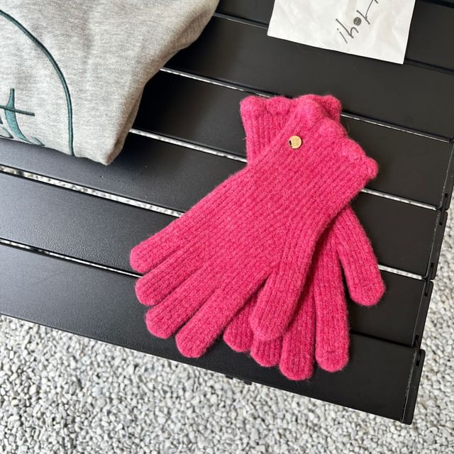 Gloves Plain Knit