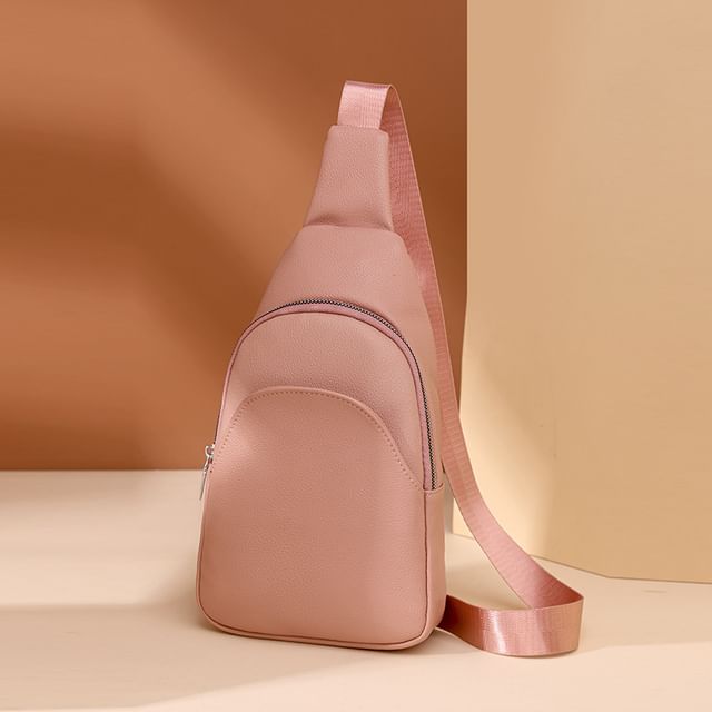 Bag Faux Plain Sling Leather