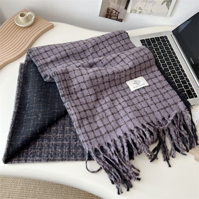Plaid Scarf Fringe
