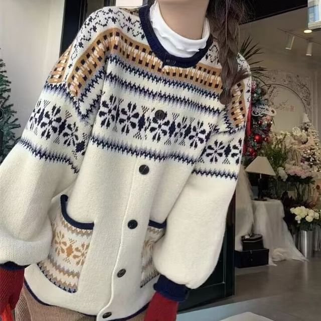 Crewneck Button-Up Cardigan Pattern