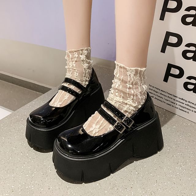 Mary Jane Plain Platform Shoes