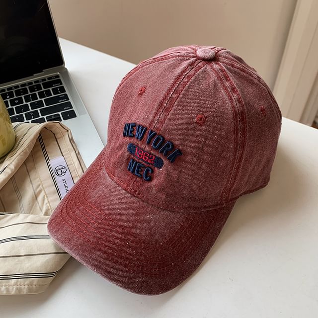 Embroidered Baseball Cap Lettering Washed