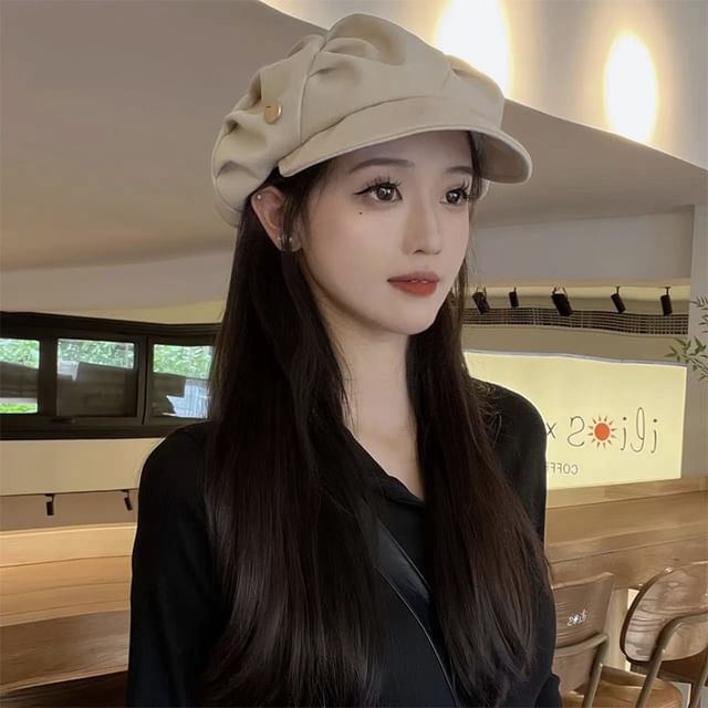 Newsboy Cap Ruched Plain