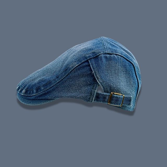 Washed Denim Flat Cap