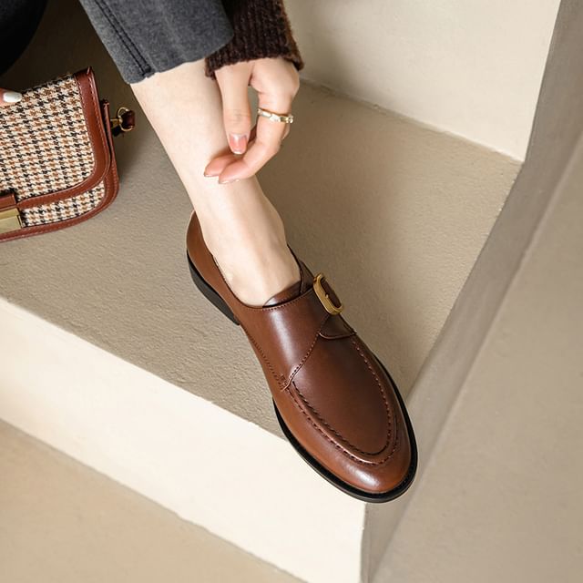 Monk Strap Leather Shoes Faux