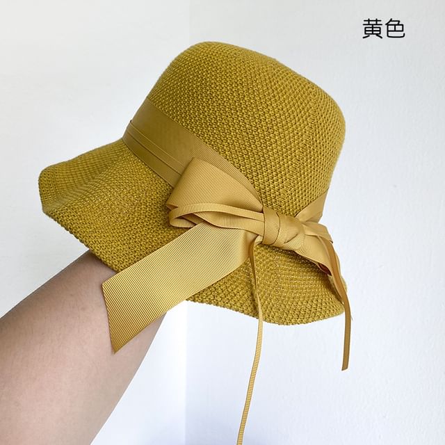 Bucket Ribbon Cotton Linen Hat