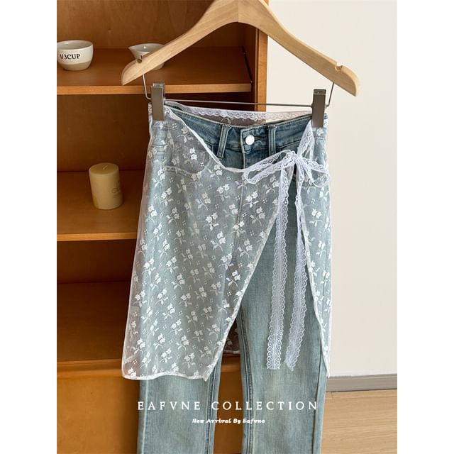 Decorative Lace Half Apron Skirt for Layering