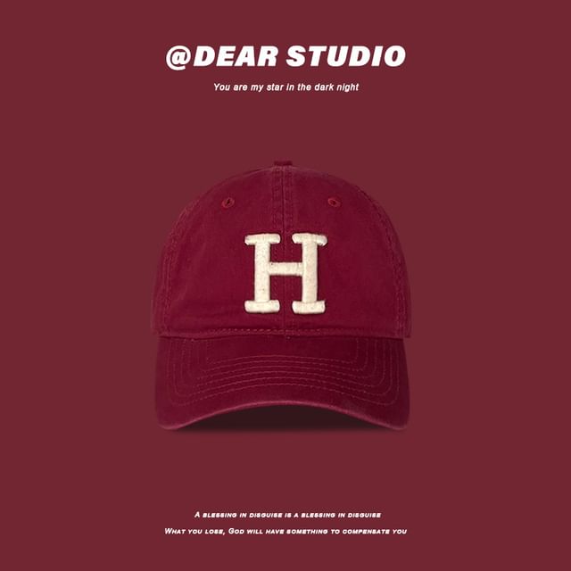 Lettering Embroidered Cap