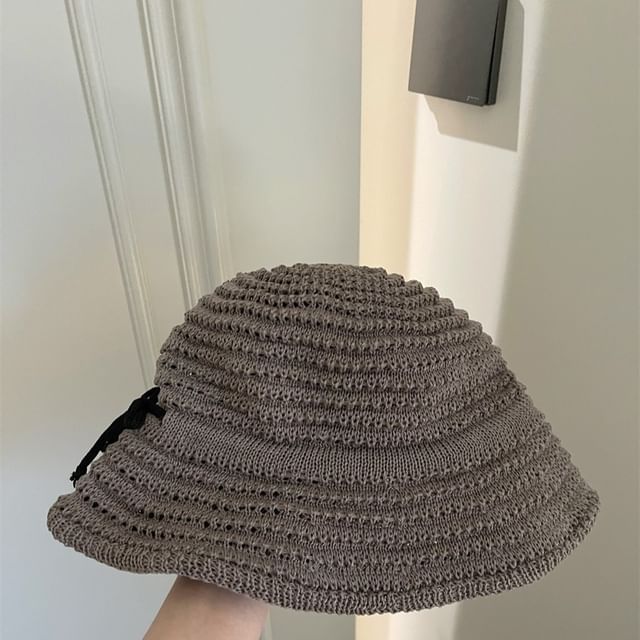 Bow Woven Hat Accent Bucket