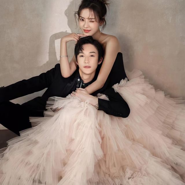 Ruffle A-Line Two Strapless Gown Ball Tone