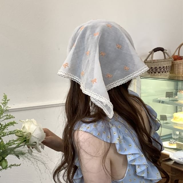 Triangle Head Scarf (Various Lace Embroidered Designs)