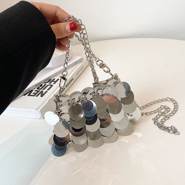 Chain Crossbody Bag Sequin Strap