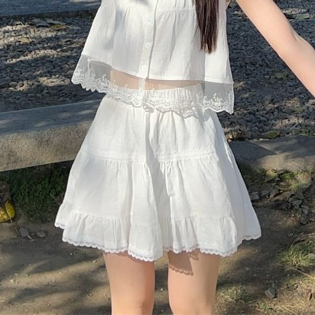 Cami Skirt Trim A-Line High Top Lace Designs) / (Various Waist