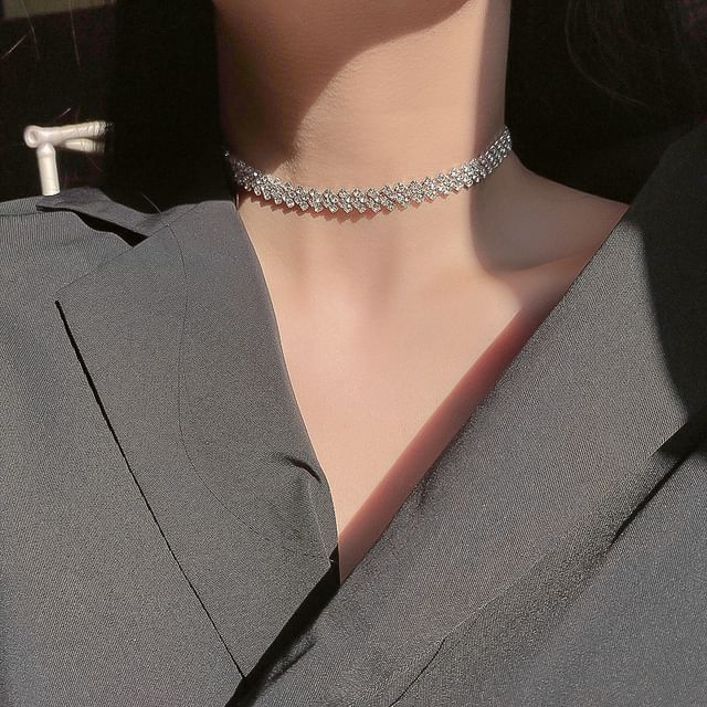 Alloy Rhinestone Choker