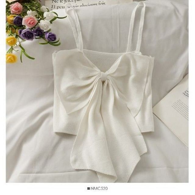 Camisole Cropped Top Plain Bow