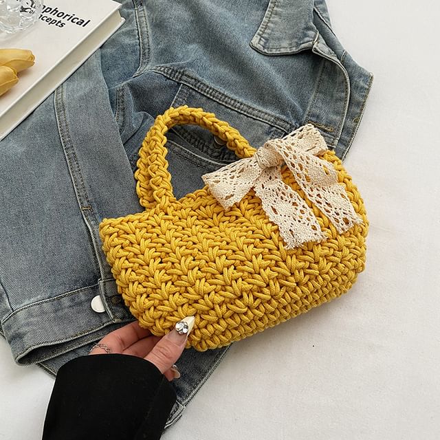 Woven Bow Bag Tote