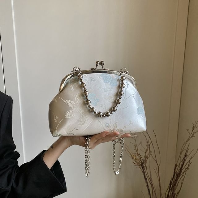 Jacquard Lock Crossbody Bag Floral Kiss