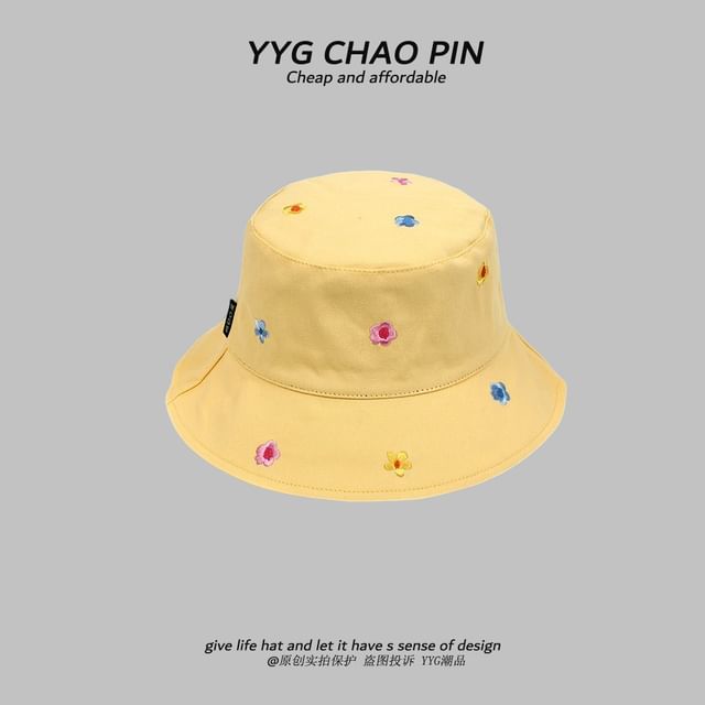 Hat Embroidered Bucket Floral