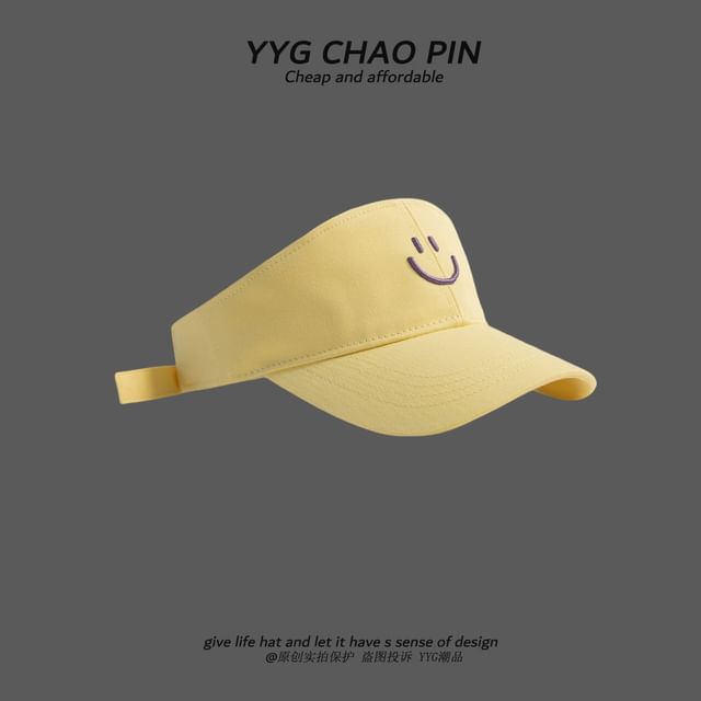 Face Smiley Embroidered Visor Sun