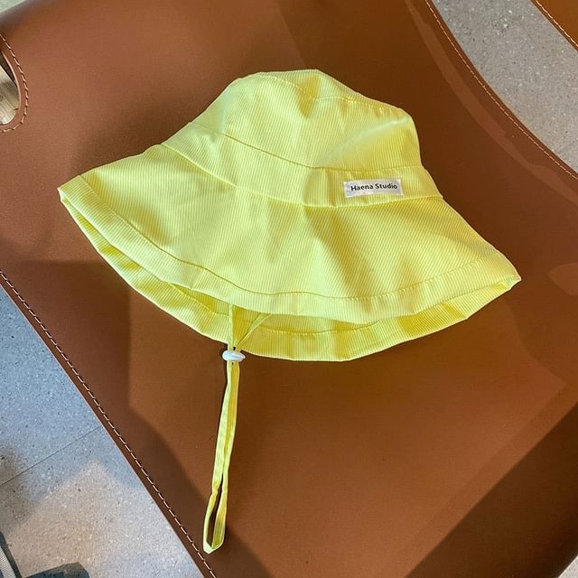 Lettering Striped Bucket Hat Applique