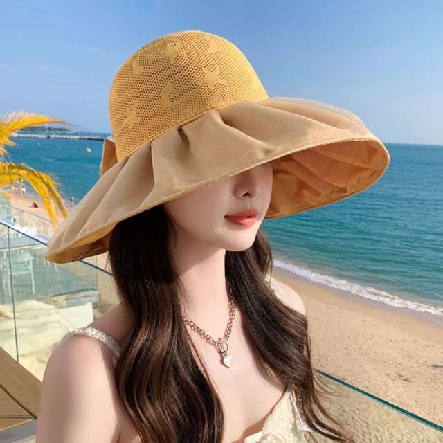 Sun Patterned Hat Ruched