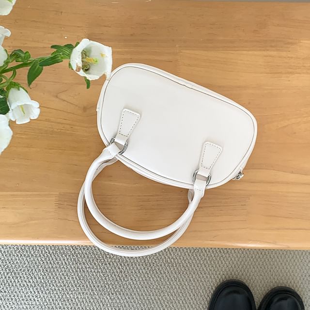 Leather Faux Bag Plain Bowler