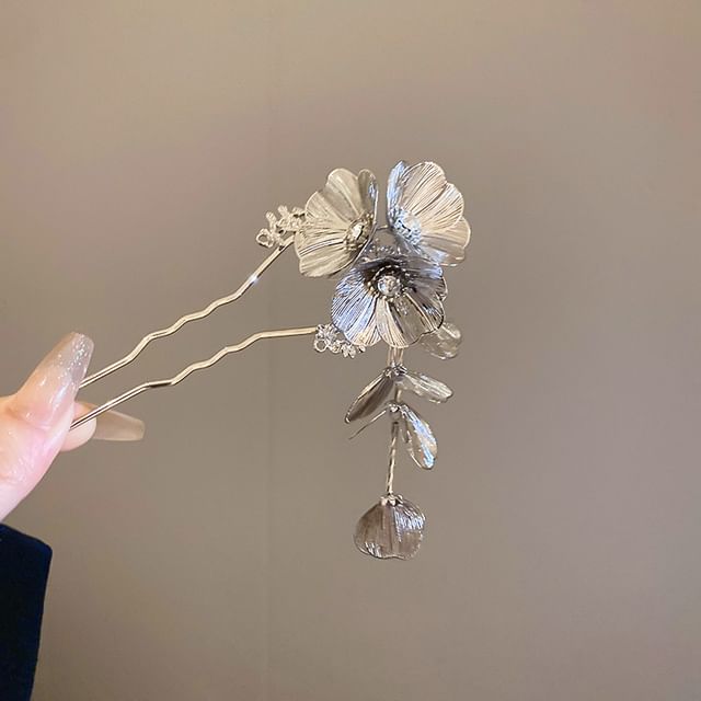 Rhinestone Stick Hair Floral