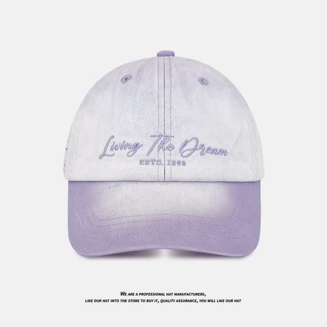 Embroidered Cap Baseball Denim Lettering