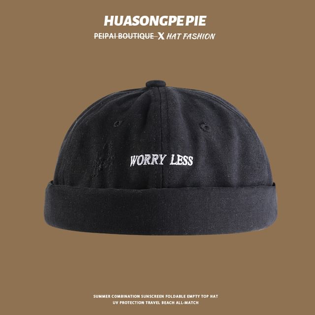 Letter Brimless Embroidered Cap