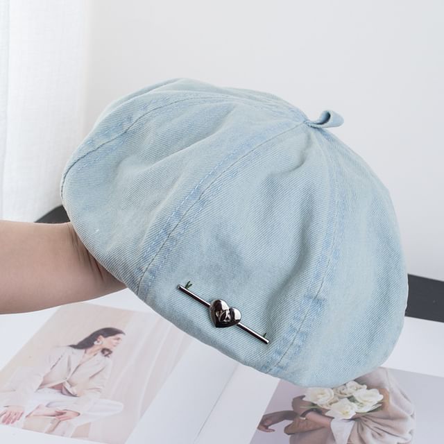 Washed Denim Beret