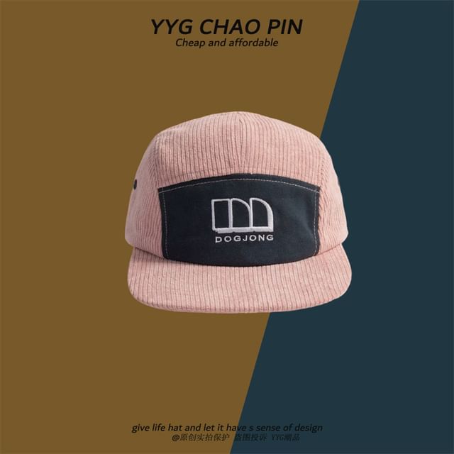 Cap Letter Embroidered Baseball Corduroy