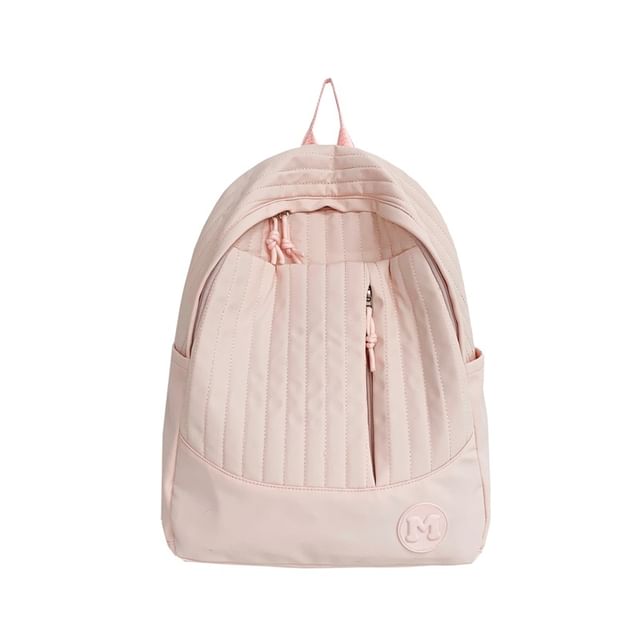 Quilted Plain Backpack Laptop