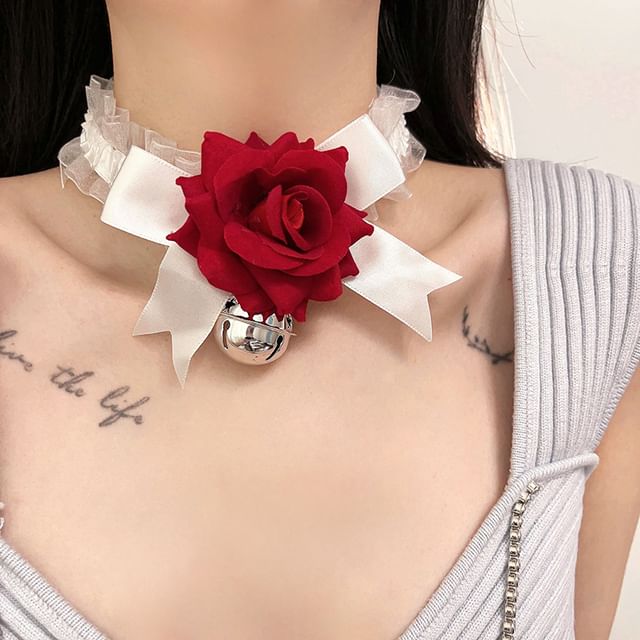 Choker Rose Tulle Bell